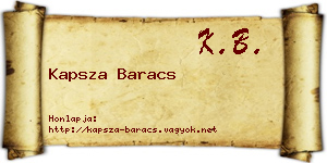 Kapsza Baracs névjegykártya